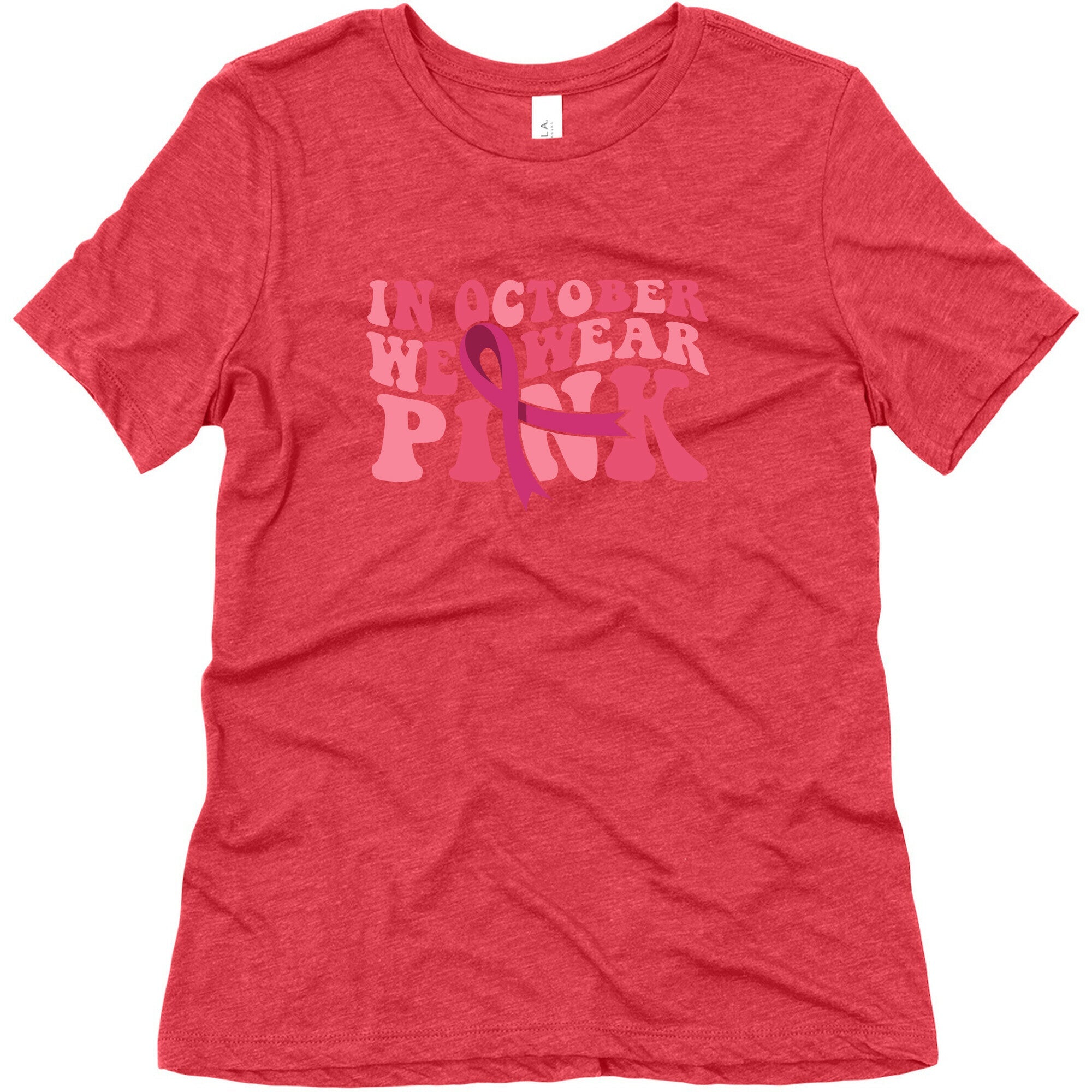 Pink Ribbon Breast Cancer Awareness Womens Triblend Tee
